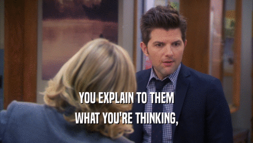 YOU EXPLAIN TO THEM WHAT YOU'RE THINKING, 