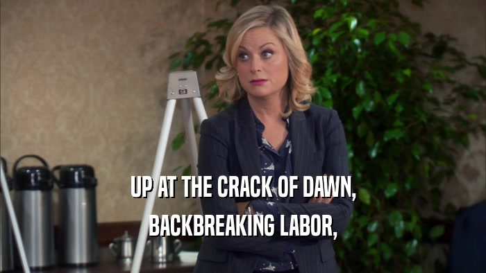 UP AT THE CRACK OF DAWN, BACKBREAKING LABOR, 