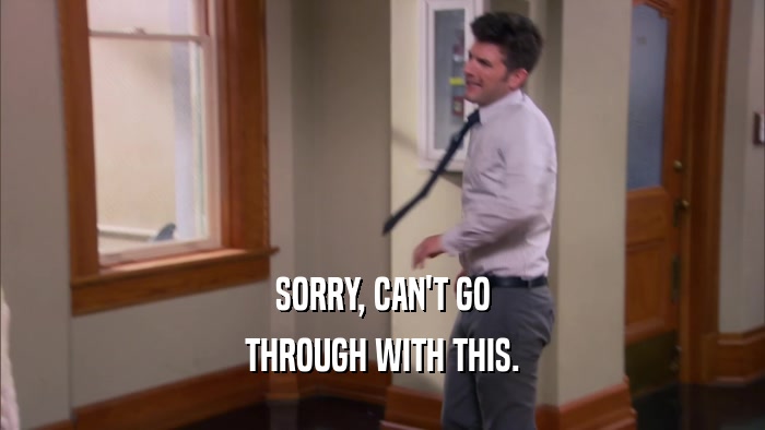 SORRY, CAN'T GO THROUGH WITH THIS. 