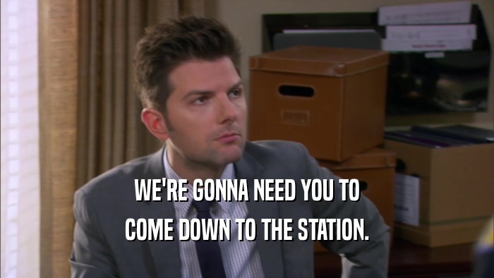 WE'RE GONNA NEED YOU TO COME DOWN TO THE STATION. 