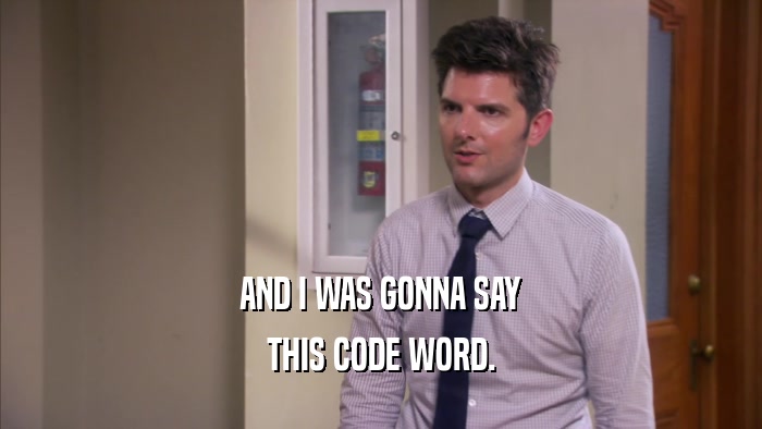 AND I WAS GONNA SAY THIS CODE WORD. 