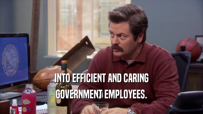 INTO EFFICIENT AND CARING GOVERNMENT EMPLOYEES. 