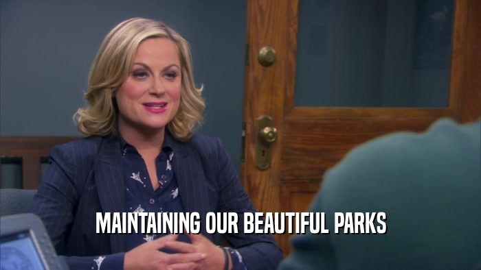 MAINTAINING OUR BEAUTIFUL PARKS  