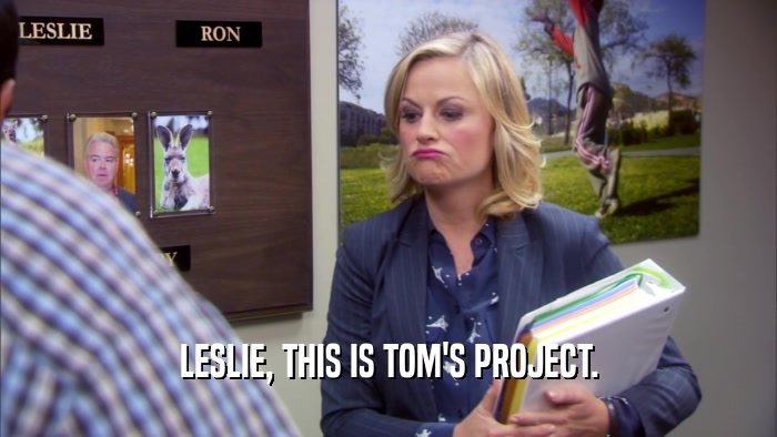 LESLIE, THIS IS TOM'S PROJECT.  
