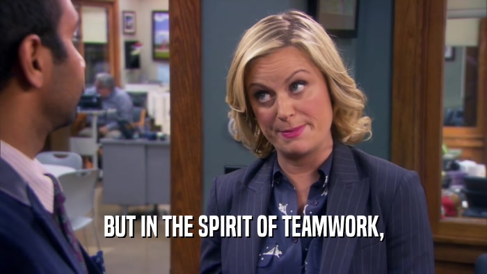 BUT IN THE SPIRIT OF TEAMWORK,  