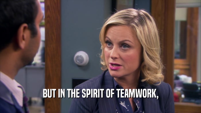 BUT IN THE SPIRIT OF TEAMWORK,  
