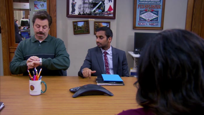 OKAY, FIRST MORNING MEETING BACK IN THE OLD CONFERENCE ROOM. 