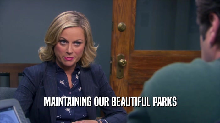 MAINTAINING OUR BEAUTIFUL PARKS  