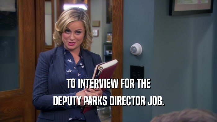 TO INTERVIEW FOR THE DEPUTY PARKS DIRECTOR JOB. 