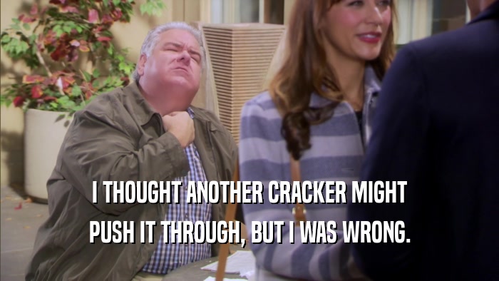 I THOUGHT ANOTHER CRACKER MIGHT PUSH IT THROUGH, BUT I WAS WRONG. 