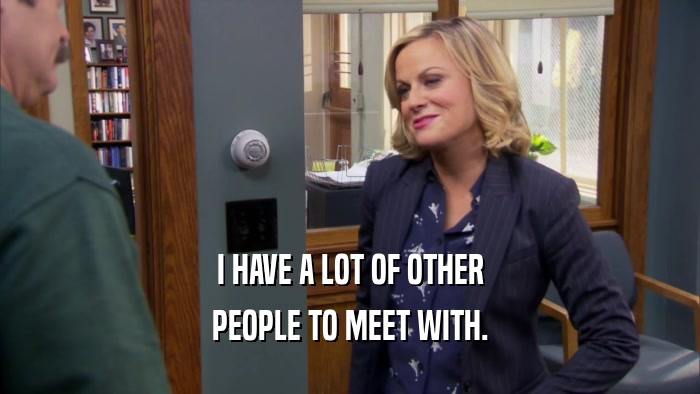 I HAVE A LOT OF OTHER PEOPLE TO MEET WITH. 