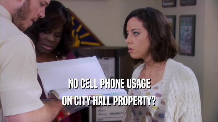 NO CELL PHONE USAGE ON CITY HALL PROPERTY? 