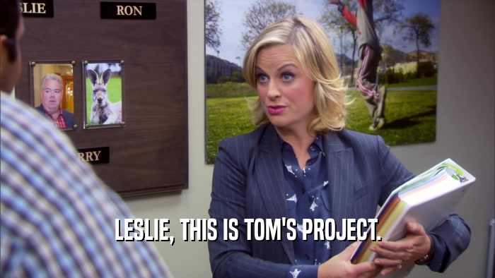LESLIE, THIS IS TOM'S PROJECT.  