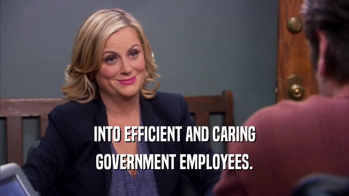 INTO EFFICIENT AND CARING GOVERNMENT EMPLOYEES. 