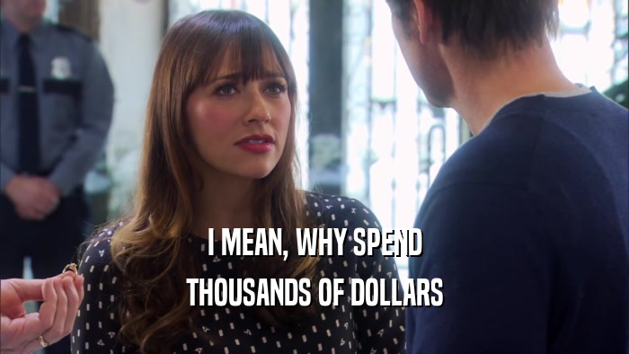 I MEAN, WHY SPEND THOUSANDS OF DOLLARS 