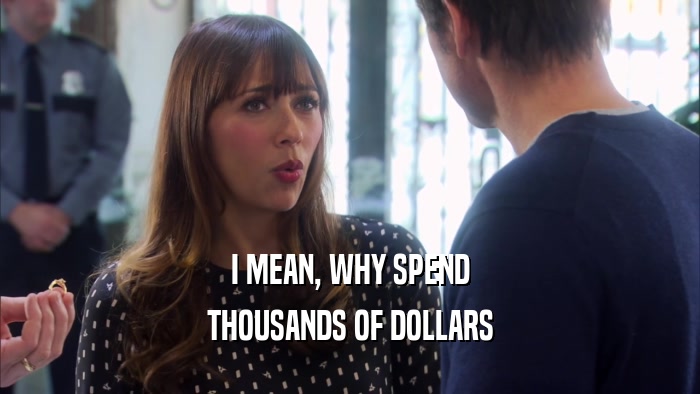 I MEAN, WHY SPEND THOUSANDS OF DOLLARS 