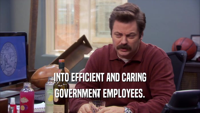 INTO EFFICIENT AND CARING GOVERNMENT EMPLOYEES. 