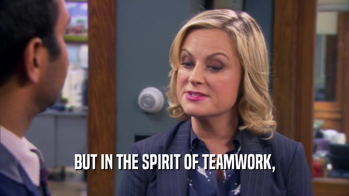 BUT IN THE SPIRIT OF TEAMWORK,  