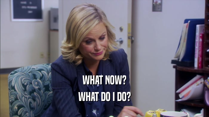 WHAT NOW? WHAT DO I DO? 