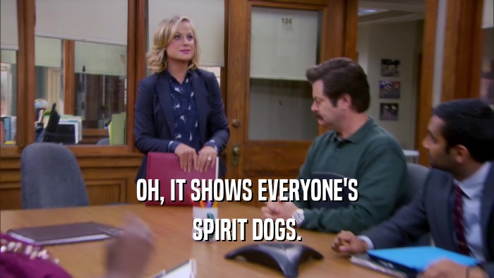 OH, IT SHOWS EVERYONE'S SPIRIT DOGS. 