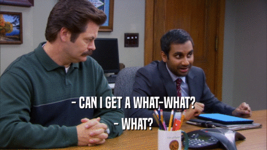 - CAN I GET A WHAT-WHAT? - WHAT? 