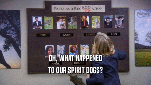 OH, WHAT HAPPENED TO OUR SPIRIT DOGS? 