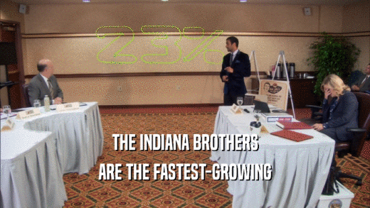 THE INDIANA BROTHERS
 ARE THE FASTEST-GROWING
 