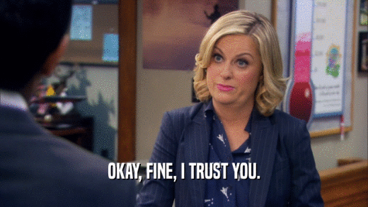 OKAY, FINE, I TRUST YOU.  