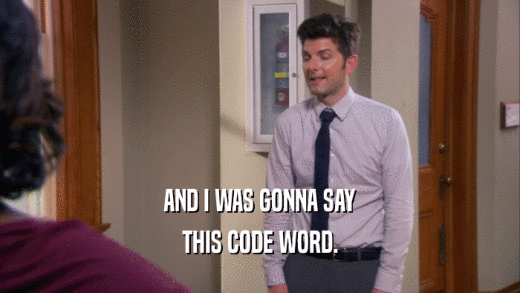 AND I WAS GONNA SAY THIS CODE WORD. 