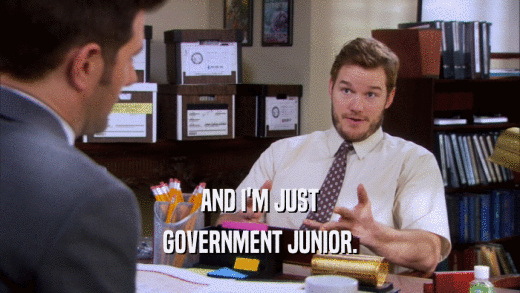 AND I'M JUST GOVERNMENT JUNIOR. 
