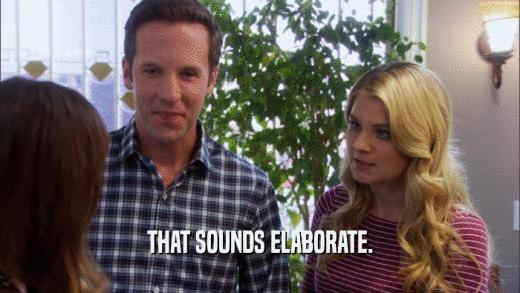 THAT SOUNDS ELABORATE.  