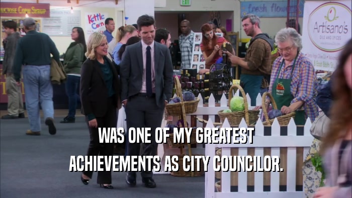 WAS ONE OF MY GREATEST ACHIEVEMENTS AS CITY COUNCILOR. 