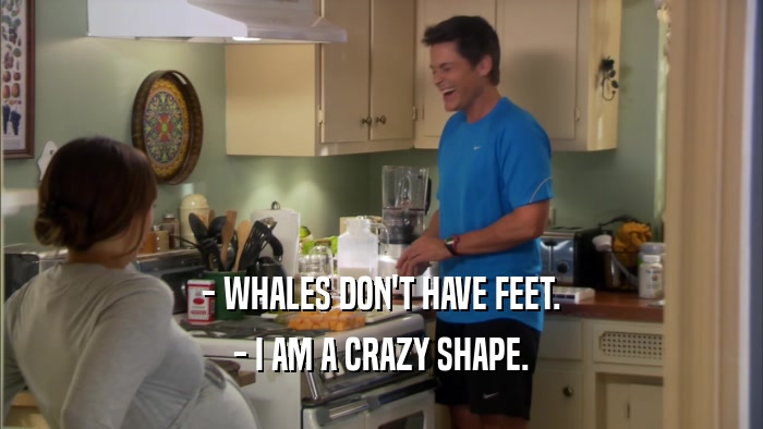 - WHALES DON'T HAVE FEET. - I AM A CRAZY SHAPE. 