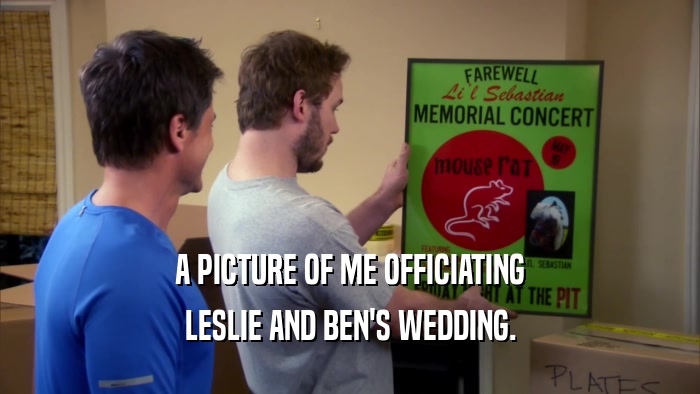 A PICTURE OF ME OFFICIATING LESLIE AND BEN'S WEDDING. 