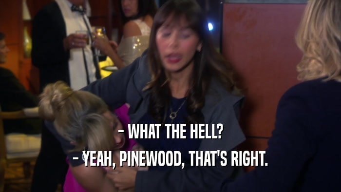 - WHAT THE HELL? - YEAH, PINEWOOD, THAT'S RIGHT. 