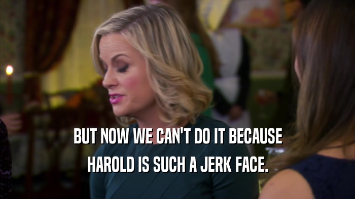 BUT NOW WE CAN'T DO IT BECAUSE HAROLD IS SUCH A JERK FACE. 