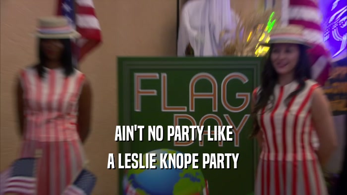AIN'T NO PARTY LIKE A LESLIE KNOPE PARTY 