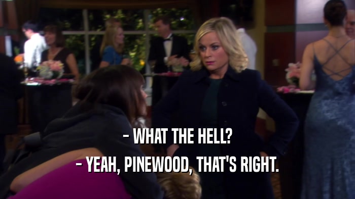 - WHAT THE HELL? - YEAH, PINEWOOD, THAT'S RIGHT. 
