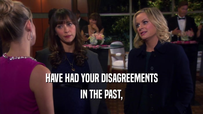 HAVE HAD YOUR DISAGREEMENTS IN THE PAST, 