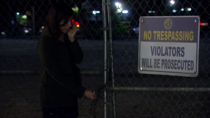 PUBLIC WORKS PUT UP A GIANT PADLOCK ON THE FENCE 