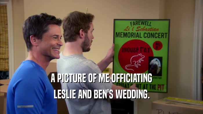 A PICTURE OF ME OFFICIATING LESLIE AND BEN'S WEDDING. 