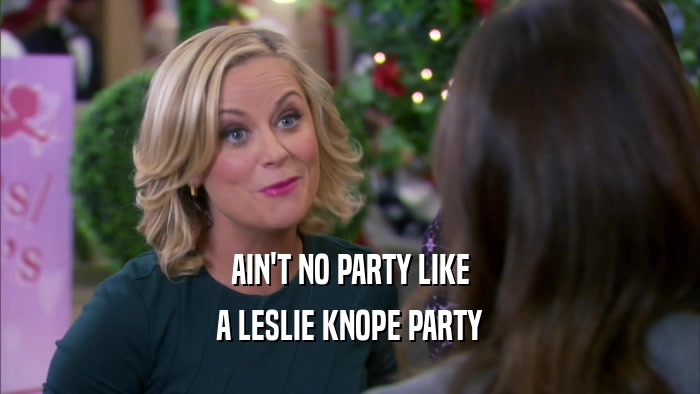 AIN'T NO PARTY LIKE A LESLIE KNOPE PARTY 