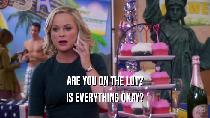 ARE YOU ON THE LOT? IS EVERYTHING OKAY? 