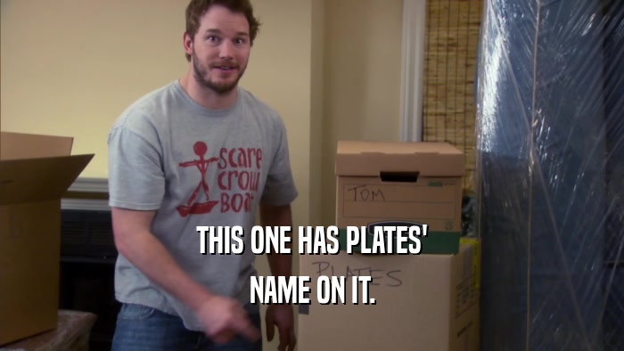 THIS ONE HAS PLATES' NAME ON IT. 