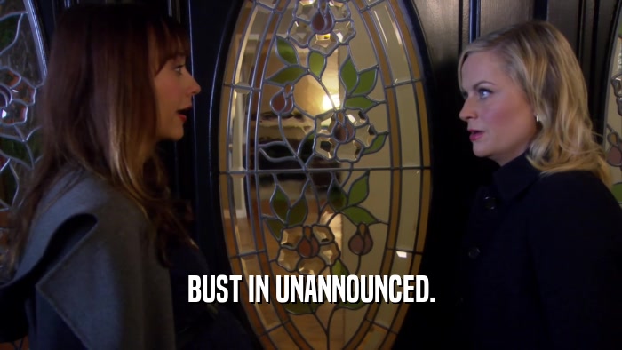 BUST IN UNANNOUNCED.  