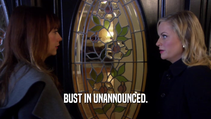BUST IN UNANNOUNCED.  