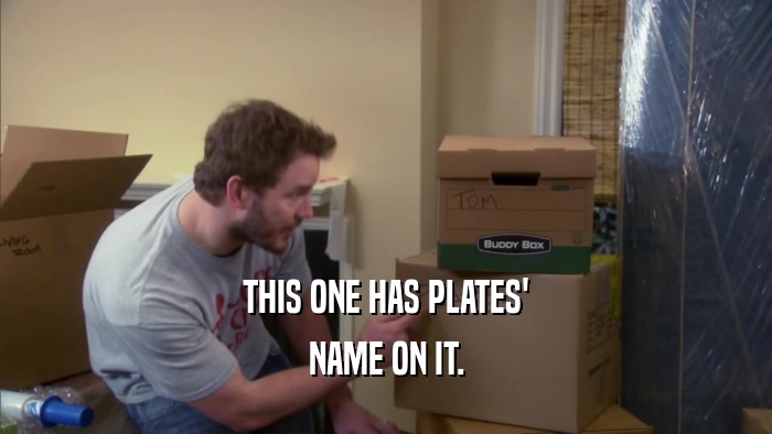 THIS ONE HAS PLATES' NAME ON IT. 