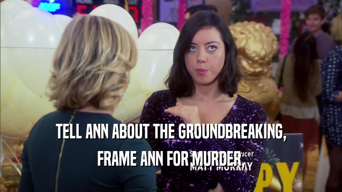 TELL ANN ABOUT THE GROUNDBREAKING, FRAME ANN FOR MURDER, 