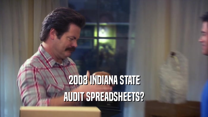 2008 INDIANA STATE AUDIT SPREADSHEETS? 