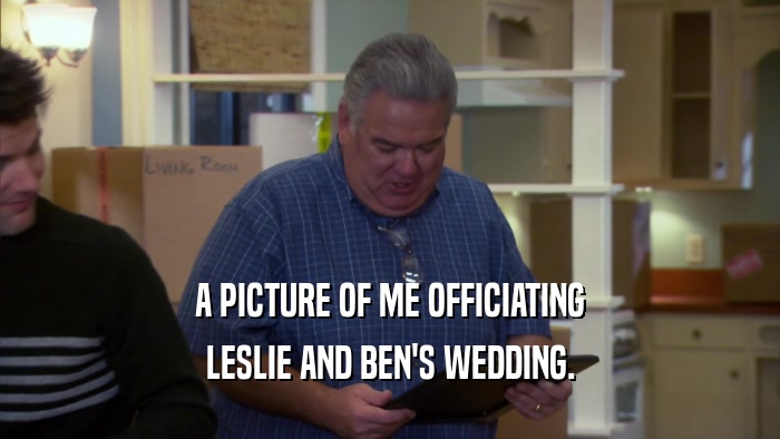 A PICTURE OF ME OFFICIATING LESLIE AND BEN'S WEDDING. 